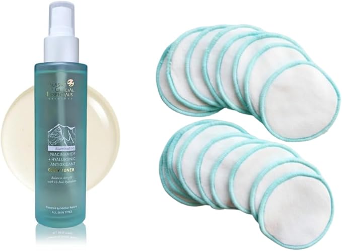 Alaska Glacial Glow Toner + Reusable Bamboo Makeup Remover Pads Set