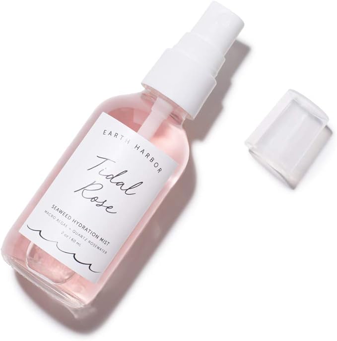 Earth Harbor | Tidal Rose Crystal Hydration Toner - Soothes Inflammation & Tones | Rose Water + Rose Quartz + White Tea | 100% Natural & Cruelty-Free | 2 fl oz