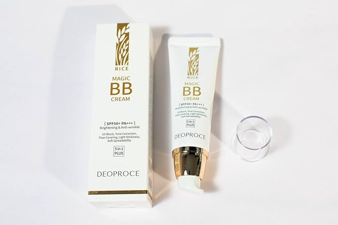 Deoproce Rice Magic BB Cream SPF 50+ PA++++ | Anti-Wrinkle Formula | UV Block, Flaw Covering, Lightweight & Hydrating | Natural Beige #21 | 50g
