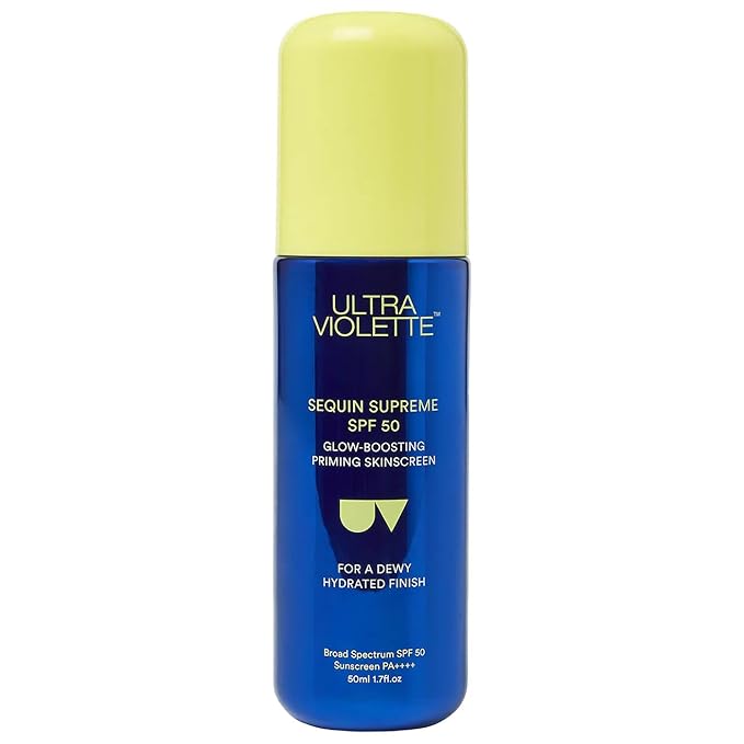Ultra Violette Sequin SPF 50 Glow-Boosting Facial Sunscreen – Moisturizer & Makeup Primer with Squalane