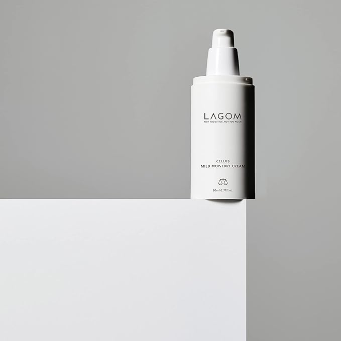 LAGOM Cellus Mild Moisture Cream with D-panthenol, Natural Moisturizer, Hypoallergenic, Fragrance-Free, Refreshing Herbal Face Lotion for Sensitive Skin 2.71 Fl Oz