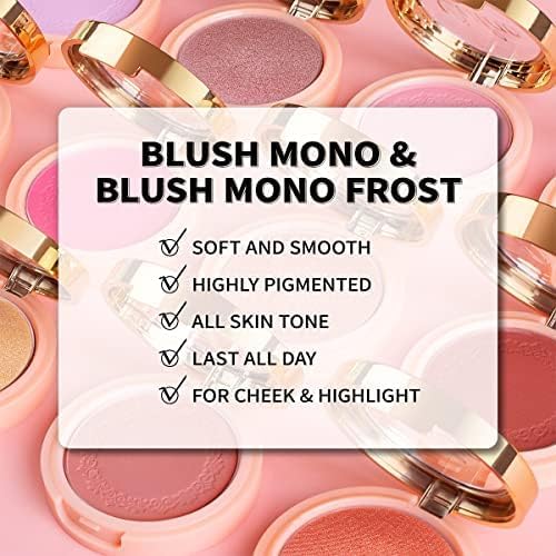 OULAC Pink Blush Matte Finish for Cheeks Highly Pigmented Natural Matte Blush Makeup Smooth Texture,Buildable Color&Lightweight Formula Vegan&Cruelty-Free 06