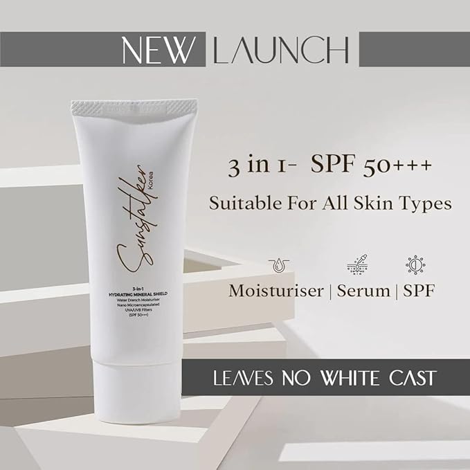 Personal Touch Skincare Sunstalker Korea 3 in 1 - Water Based Moisturizer with SPF and Serum For Face 50ml