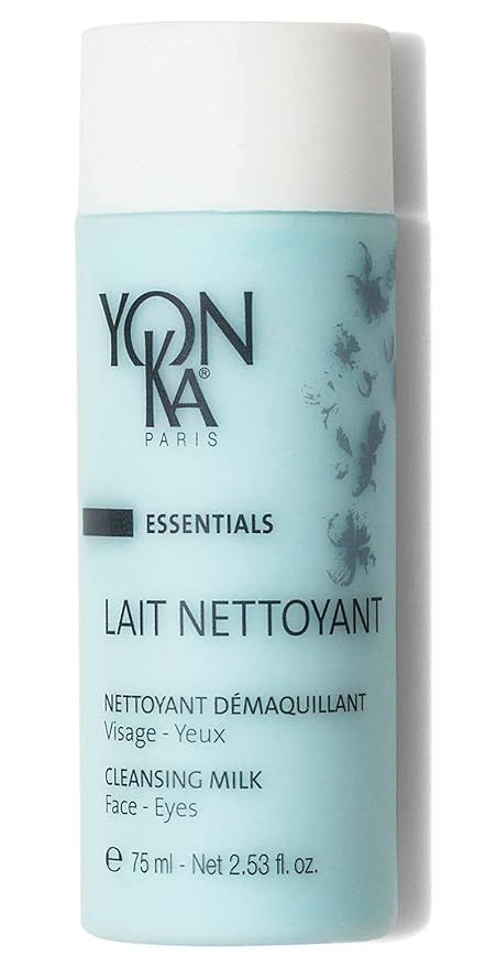 Yonka Lait Nettoyant Travel Size Cleanser and Lotion PS Travel Size Toner Set, Gentle Milk Cleanser & Makeup Remover, Toner for Dry or Sensitive Skin