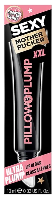 Soap & Glory Sexy Mother Pucker XXL Lip Plumper Gloss - High Shine Lip Gloss for Women with SUPERFILL™ Plumping Technology - Hydrating & Volumizing Vegan Formula - Clearvoyant (0.3 fl oz)