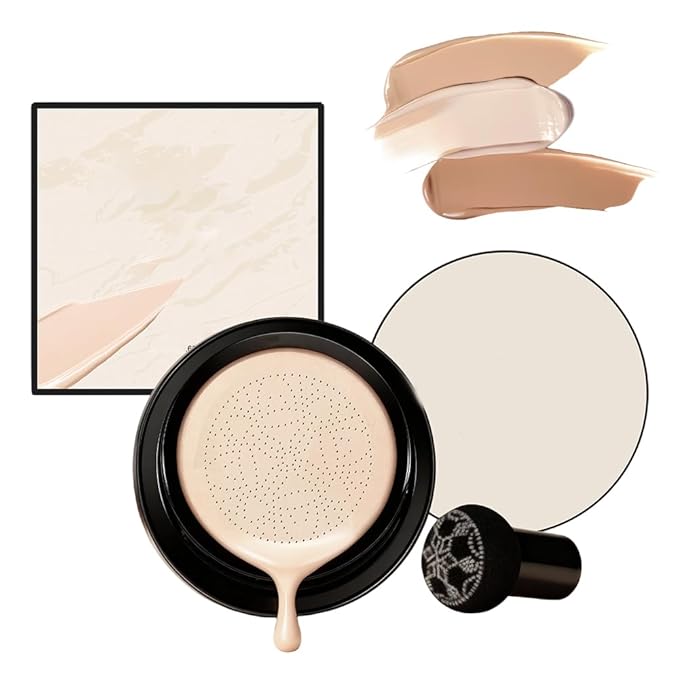 Foundation for Older Women, 2026 Upgrade Mushroom Head Cushion CC Cream, Long Lasting Moisturizing Full Coverage BB Cream Foundation for Mature Skin, All Skin Types (Ivory)