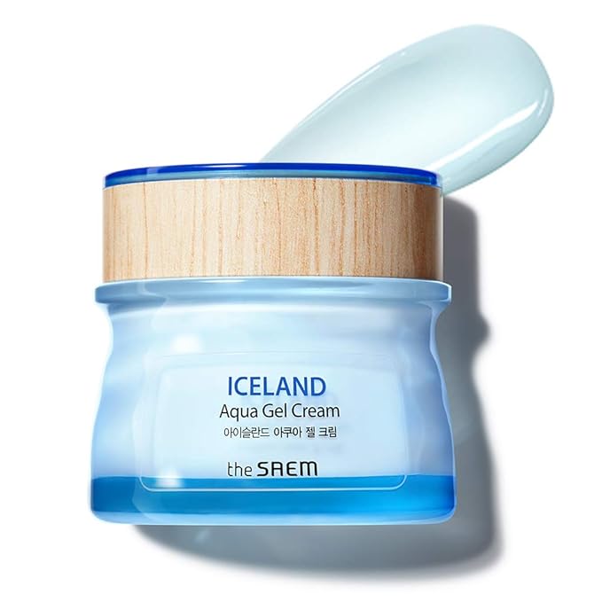 THESAEM Iceland Aqua Gel Cream 2.7 fl.oz. - Intensive Hydrating Face Moisturizer with Icelandic Mineral Water, Kelp & Deep Sea Marine Ingredients - Lightweight Gel Cream for Dry Sensitive Skin