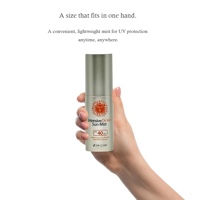 3W Clinic Intensive Dr.Kim Sun Mist (50ml 1.69fl oz.) SPF40/PA++ UVA/UVB Protection, Sunscreen, Suncream