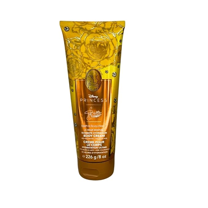 Bath & Body Works PRINCESS COLLECTION Ultimate Hydration Body Cream 2-piece Gift Set with a Bow for Holidays – Full Size – Limited Edition (Belle & Tiana)