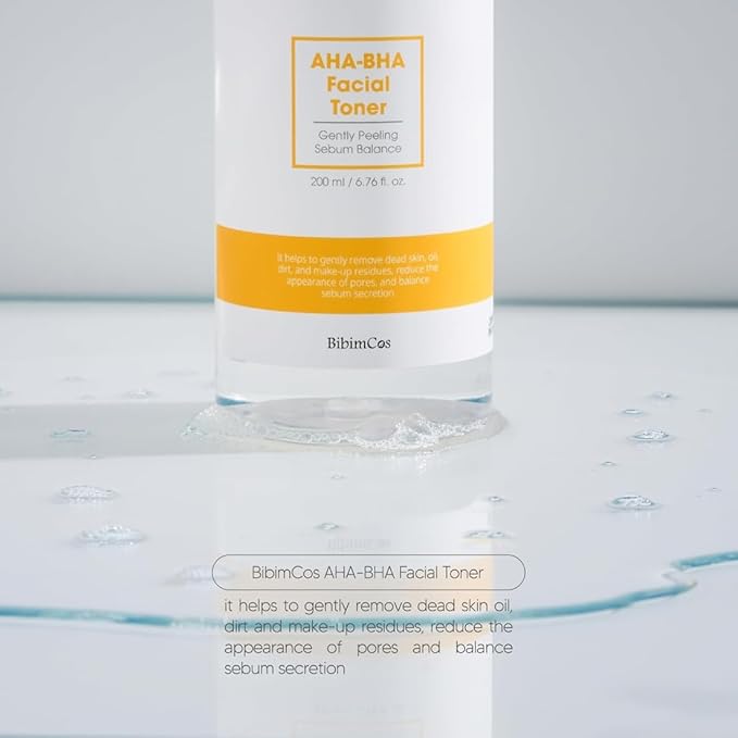 AHA-BHA Facial Toner, Exfoliating & Cleansing Toner, Gentle Care for Smooth and Radiant Skin, Balances Sebum, All Skin Types, 200 ml