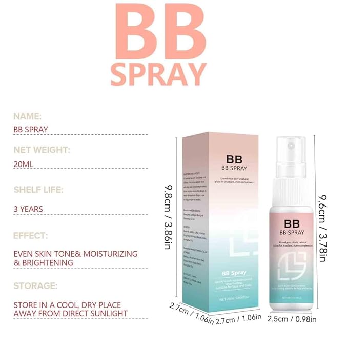 2PCS BB Whitening Spray, BB Cream Concealer Brightenfor Easy to Apply Cosmetics Long Lasting