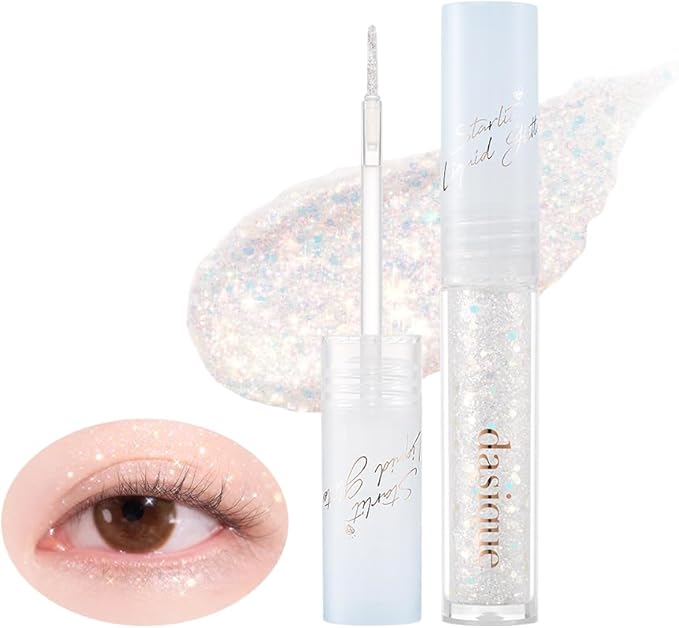 dasique Starlit Jewel Liquid Glitter (02 Candy Hearts) | Twinkle Glitter Shadow | Korean Makeup | Shimmer Eye Make Up | Eyeshadow Eyeliner | Long lasting | Multi use | Quick drying
