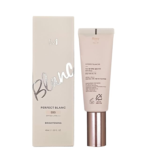 Moisturizing & Brightening Makeup for m.i.s.s.h.a M Perfect Blanc B.B Creams (1.35fl.oz.) No.19 Rosy