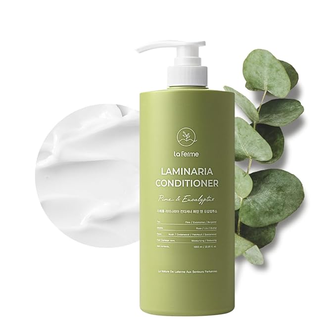 laferme Laminaria Conditioner with Organic Ingredient, Damaged Hair Care Korean Conditioner, Hydrating & Smoothing, Anti-Frizz, Sulfate & Paraben Free, for Women & Men, 33.81 Fl Oz, Pine & Eucalyptus