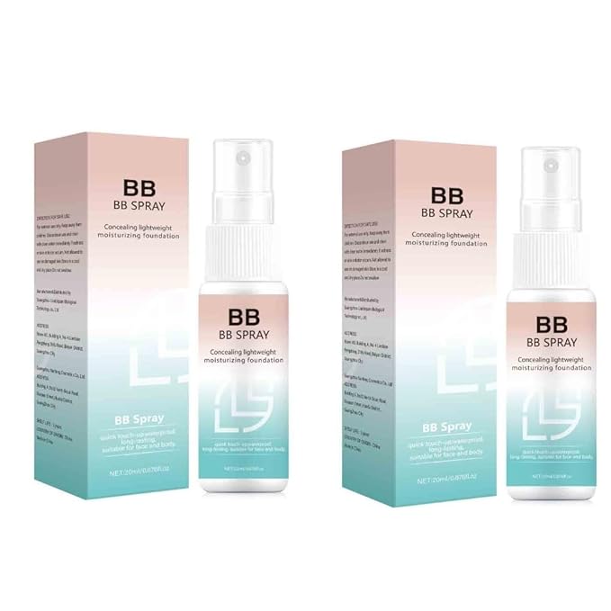 2PCS BB Whitening Spray, BB Cream Concealer Brightenfor Easy to Apply Cosmetics Long Lasting