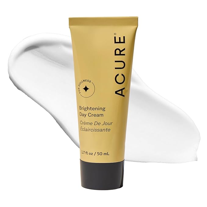 Acure Brightening Day Cream - Cica Cream, Anti Aging Moisturizer to Brighten for Women & Men, Facial Lotion, Skincare with Argan Oil to Replenish, Tone Dry Skin & Hydrate, Cruelty Free - 1.7 fl oz