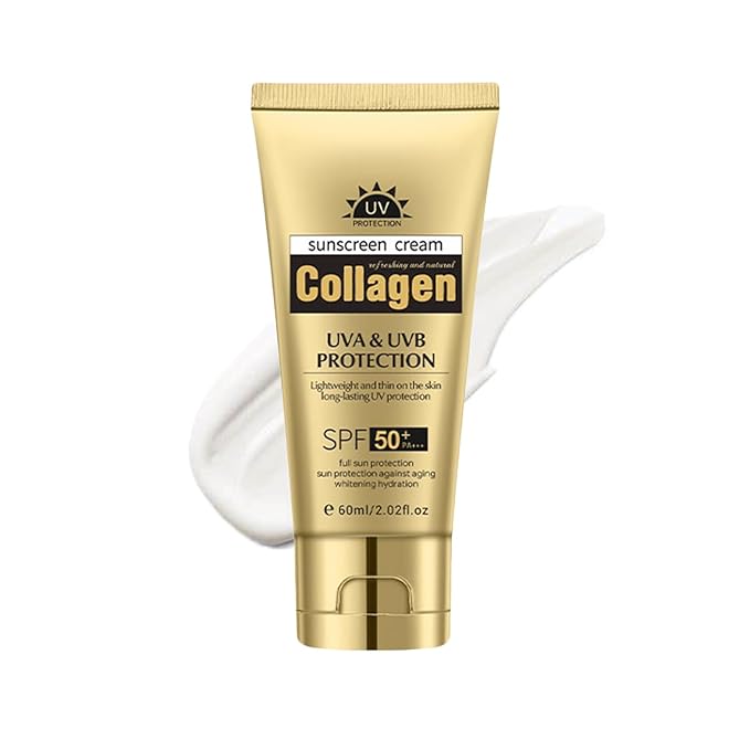 Collagen Sunscreen SPF 50+, Broad Spectrum UVA/UVB Protection, Non-Greasy & Fast Absorbing, Daily Sun Care for Face and Body (1 pc)