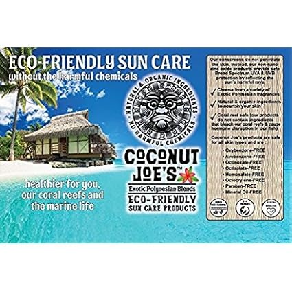 Zinc Oxide Sunscreen from Coconut Joe's | Natural & Organic Sunscreen Lotion, Mineral Sunscreen, SPF 50, Fragrance Free Sunscreen, 8 ounce bottle