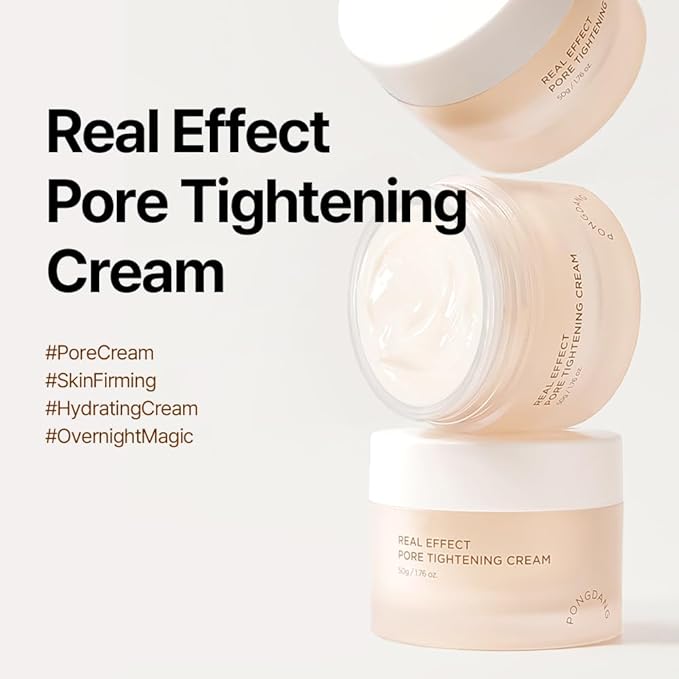 PONGDANG Real Effect Firming Duo for Pore : Pore Smoothing Skin Balancer & Pore Tightening Cream, Pore Minimizer, Hydrating, Peptide, Panthenol, Niacinamide, Korean Skincare