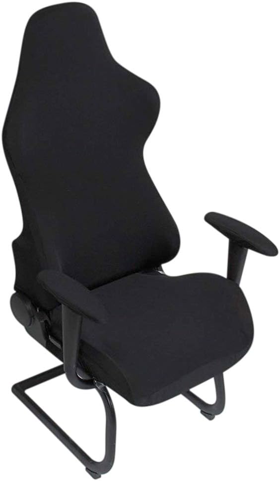 BTSKY Ergonomic Office Computer Game Chair Slipcovers Stretchy Polyester Covers for Reclining Racing Gaming Gaming Chair Black (No Chair)