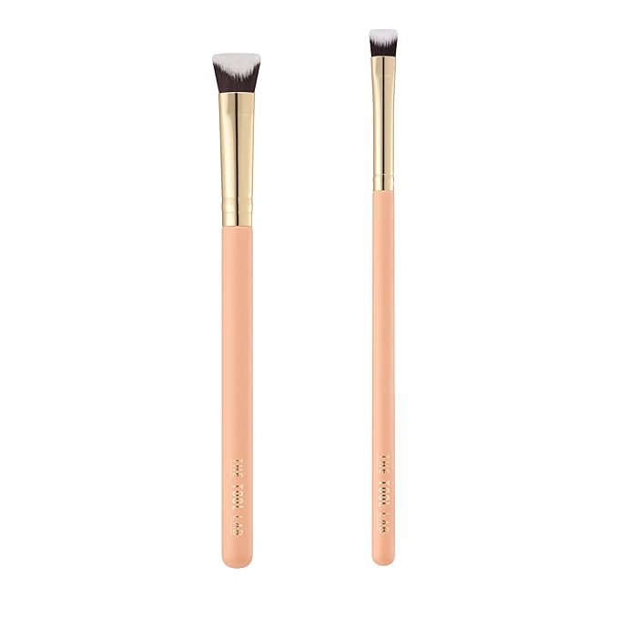THE TOOL LAB Cover Intensive Duo Brush Set, Foundation & Concealer Brushes for Liquid/Cream, Thin Buildable Coverage, Pore-Blur Base + Spot Detail, Soft Dense Bristles, Professional K-Beauty Tool
