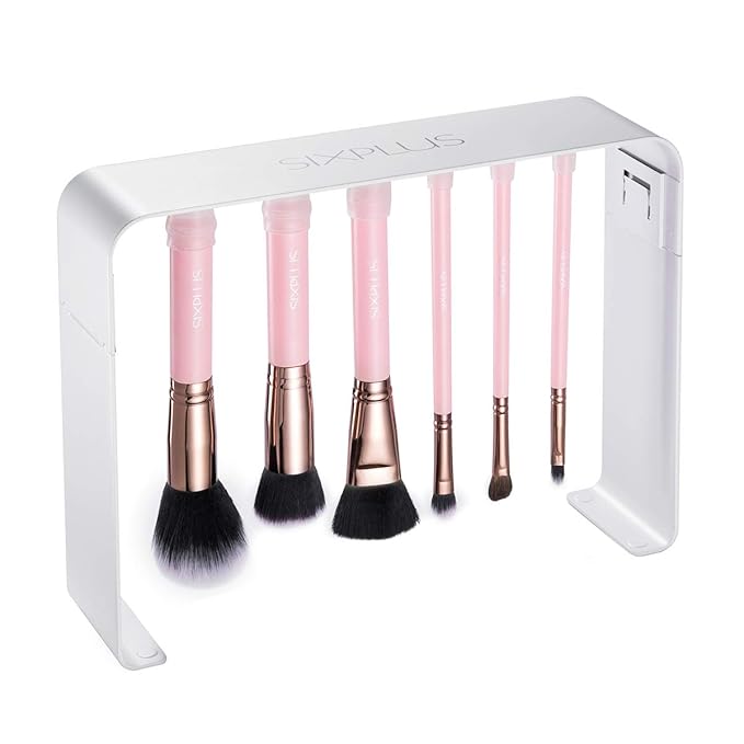 SIXPLUS Travel Makeup Brushes with Case, 15 Pcs Pink Makeup Brush Set Professional for Foundation Powder Concealer Eyeshadow Blush, Covers, Best Make Up Brush Kit Gift for Women Girlfriend Mom