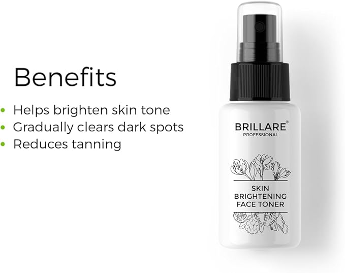 Brillare Skin Lightening Face Toner with Arbutin, Saffron and Sandalwood (50 ML), Zero Chemicals