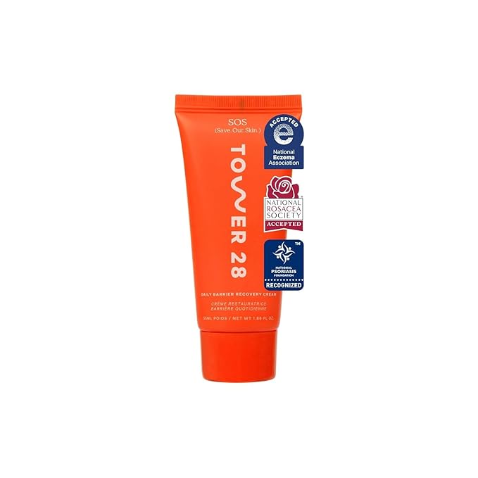 Tower 28 SOS Recovery Face Cream - Hydrating Face Moisturizer with Hyaluronic Acid + Ceramides - Skin Barrier Repair Moisturizer Reduces Redness + Improves Texture - Sensitive Skin Care (1.86 oz)