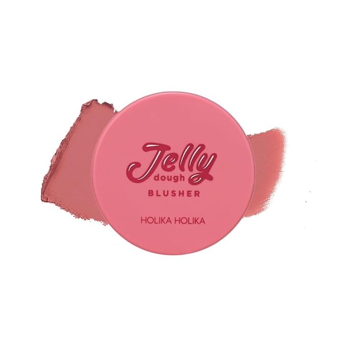 Holika Holika Jelly Dough Blusher 05 Rose Jelly - Korean Makeup Face Cheek Color, Long-Lasting Gel to Powder Formula, Smooth Matte Finish, Lightweight Non-Clumping Blush, 0.15oz.