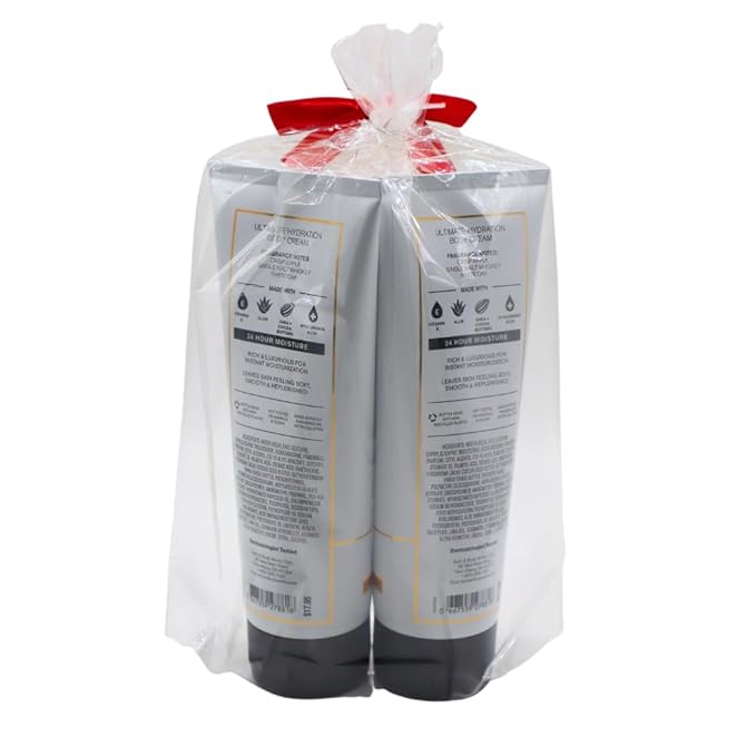 Bath & Body Works WHISKEY RESERVE Men's Collection Ultimate Hydration Body Cream Gift Set with a Red Bow for Holidays - Pack of 2
