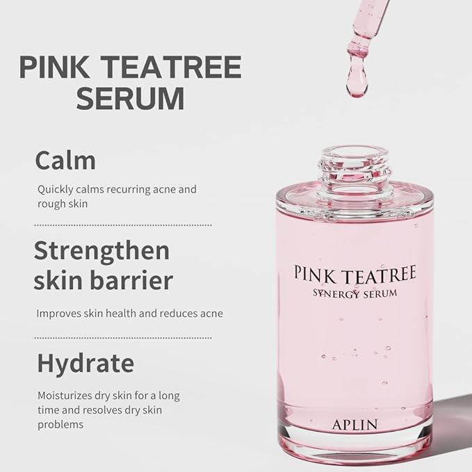APLIN Pink Tea Tree Acne Care Set : Toner & Cream & Serum, Skin Moisturizer, Acne Care, Facial Moisturizers, CICA, Teatree, Korean Skin Care