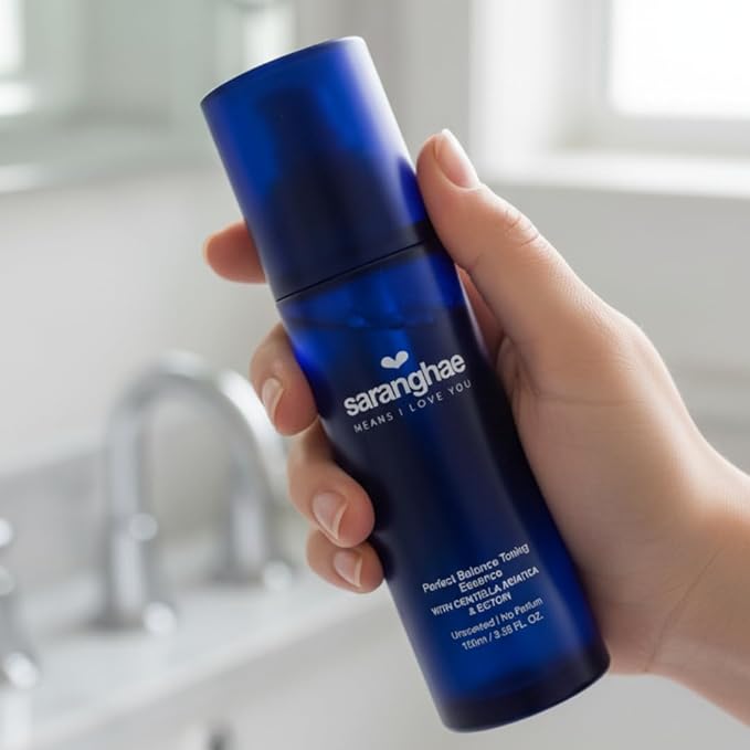Saranghae Perfect Balance Toning Essence with Centella Asiatica & Ectoin Hydrating pH-Balancing Face Toner Essence with Niacinamide & Hyaluronic Acid Pore Refining Unscented For All Skin Types 3.38 oz