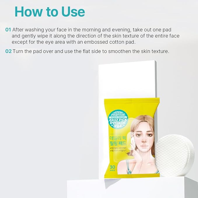 ARIUL Daily Pick Peeling Pads – Gentle Exfoliating Toner Pads with 50% Green Tea Water, Dual-Sided Vegan Fabric for Pore Care & Dead Skin Removal, Korean Skincare (30 Pads x 3 Pack)