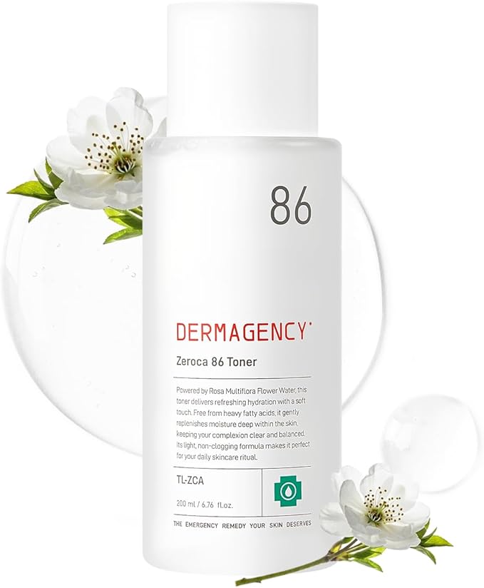 Zeroca 86 Toner - Korean Wild Rose Water for Acne-Prone & Sensitive Skin – Fast Calming & Soothing for Breakout Relief – Calms Redness & Supports Clear Skin,6.76 oz. 200ml