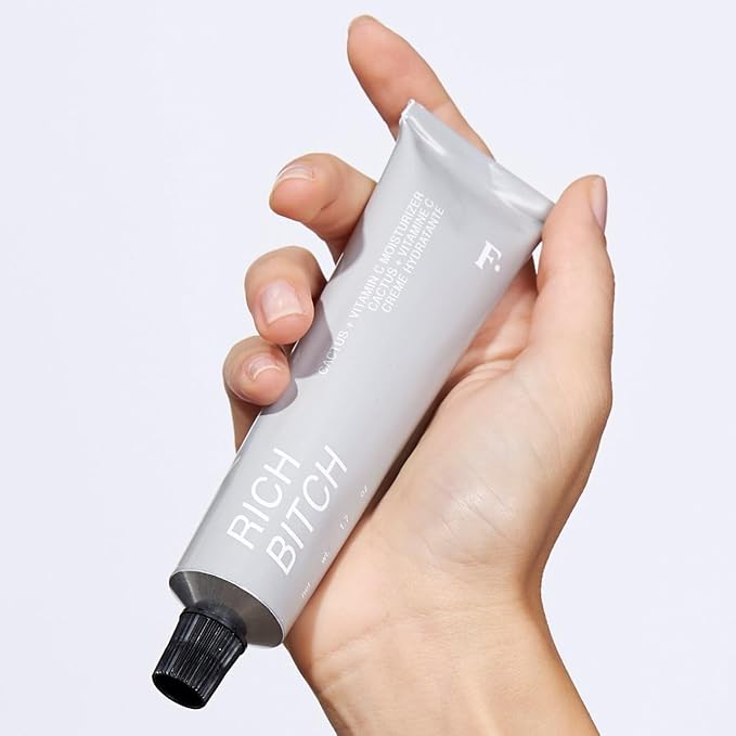 Freck Beauty RICH Beotch Cactus + Vitamin C Moisturizer - Hydrate Dry Skin, Calm & Sooth with Lightweight Feel, Infused with Jojoba and Prickly Pear Seed Oil, Reduce Redness and Support Skin Barrier
