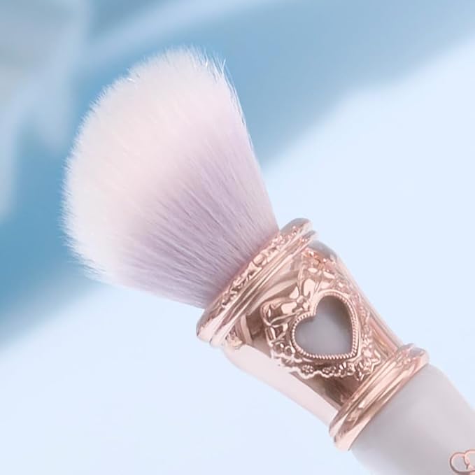 Flower Knows Bunny Garden Blush Brush,Soft Powder Brush For Cheeks,Face Makeup Brush For A Sculpted Look(Pearl White)