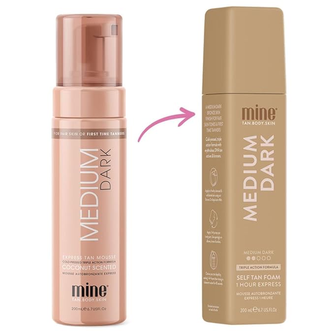 MineTan Medium Dark Self Tanning Foam | Bronze Collection - Best Fake Tanner Mousse for a Natural Sunless Glow, 1 Hour Express, Face & Body, Ultra Hydrating Formula, Coconut Scented, Vegan 6.7 Fl Oz