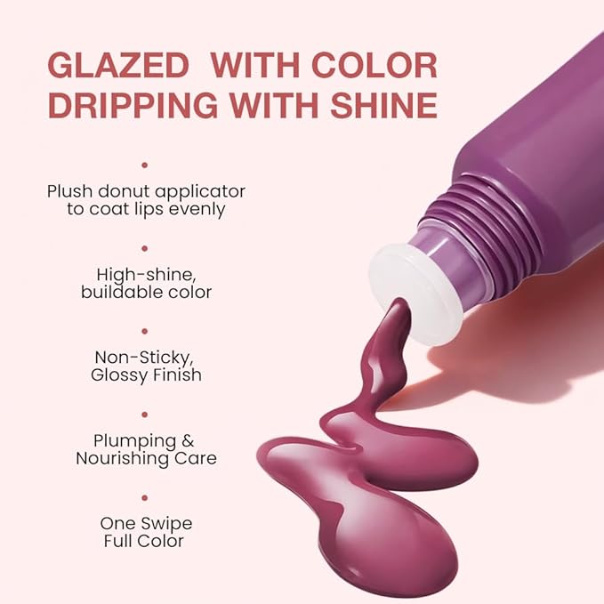 Lip Tinted Glowy Balm Hydrating Tinted Lip Serum Lip Gloss, Ultra-Hydrating Natural Vegan Lip Balm, Sheer-Tinted Shine & Hydration, Soothes & Softens Dry Lips Skincare (Purple Grape)