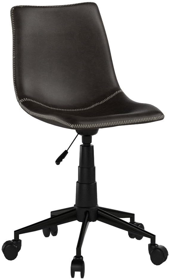 Roundhill Furniture Cesena Faux Leather 360 Swivel Air Lift Office Chair, Gray