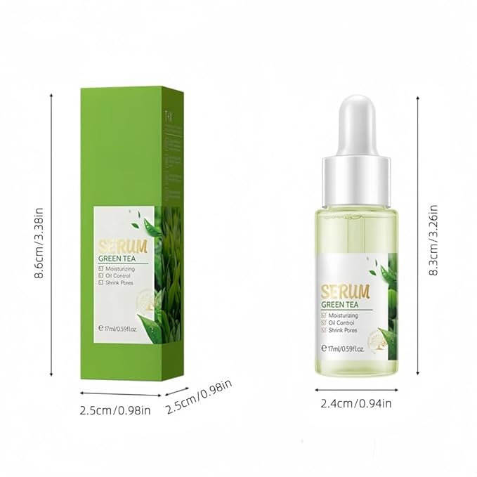Natural Green Tea Facial Toner & Serum - Anti-Aging, Anti-Wrinkle, Moisturizing & Soothing for Dry Skin - Balances Oil, Reduces Acne, Refines Pores (Travel Size) (1)