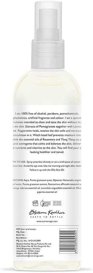 Aroma Magic Aromatic Skin Toner Spray | Pore Tightening with Witch Hazel | Revives Dull Skin | Alcohol Free Facial Toner for Oily Skin | 3.38 Fl Oz/100ml