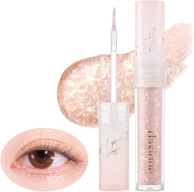 dasique Starlit Jewel Liquid Glitter (05 Light Peach) | Twinkle Glitter Shadow | Korean Makeup | Shimmer Eye Make Up | Eyeshadow Eyeliner | Long lasting | Multi use | Quick drying
