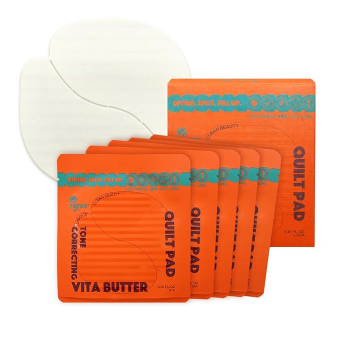 miss dragon Vita Butter Glow & Hydrate Toner Pads (5 Travel Pads) – Vegan Korean Skincare Daily Toner Pads with Vitamin C, Niacinamide for Hydration, Brightness & Tone Support