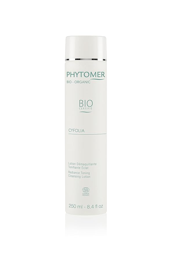 Phytomer Cyfolia Organic Face Toning Cleansing Lotion | Healthy, All-Natural Facial Toner| Certified Organic | Gentle Face Cleanser & Makeup Remover | for Radiant, Glowing, Refreshed Skin | 250 ml