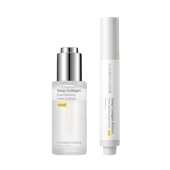 SUNGBOON EDITOR Deep Collagen Filler skin-revitalizing Serum&Hair Growth Scalp Serum Set, Korean Skincare with Volufiline for skin-conditioning, Glow Mist&Caffeine Biotin for Hair Thickening| Gift Set