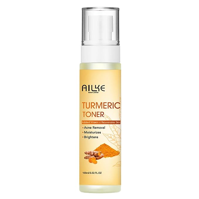 AILKE Natural Turmeric Face Toner, Brightening, Hydrating, Rejuvenate Skin, Acne & Pimples Removal, Clean Skin With Vitamin C, For All Skin Types, 3.52 fl oz (Pack of 1)
