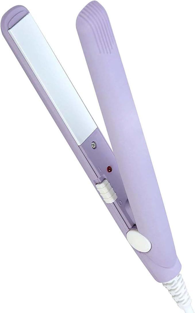 Mini Hair Straightener Hair Flat Iron (Purple) 100-240V 20W US Plug Hair Flat Iron Ceramic Tourmaline Plate 1m Wire Length with Storage Box