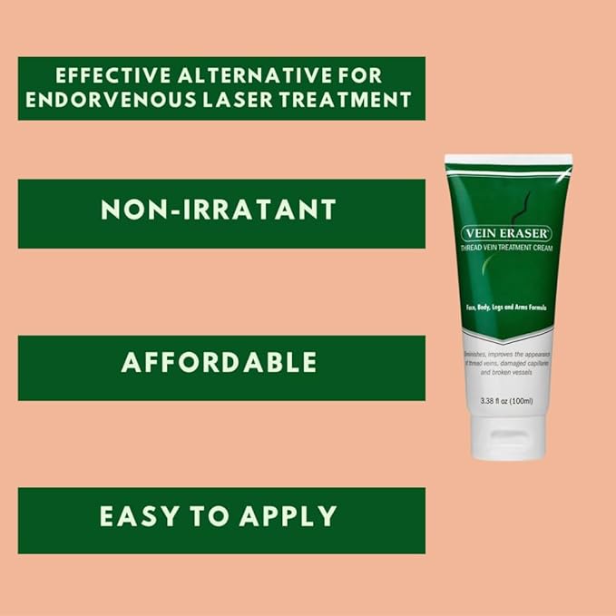 Verseo Vein Eraser Cream for Spider Veins and Leg Veins Concealer 3.38 fl oz