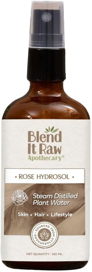 BEMT Rose & Rosemary Hydrosol Combo, 100ml Each – Steam Distilled Floral Water Spray for Hair & Skin Care, Natural Aromatherapy Mist