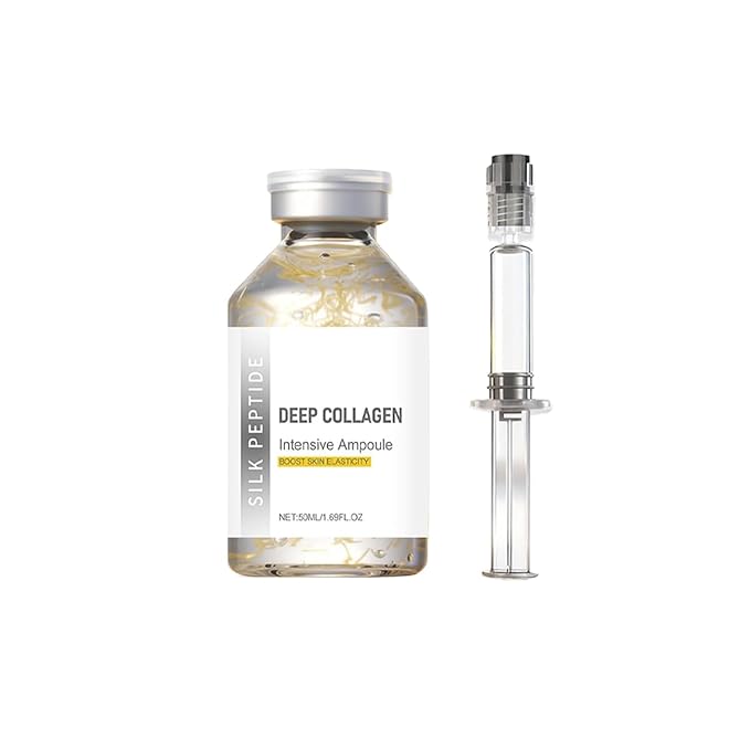 Silk Peptide Intensive Lifting Ampoule, Deep Collagen Silk Peptide Intensive Lifting Ampoule Serum Korean Anti Aging Serum for Face Tightening and Lifting,Smoothing, Hydrating (1pc*50ML)